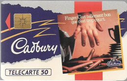 CARTE-PUCE-PRIVEE-PUBLIC- 50U-SO3-07/91-EN174-FINGER CADBURY-ROUGE-R°V° Série N°A 175091-Utilisé -TBE--UTILISE--TBE - 50 Einheiten