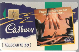 CARTE-PUCE-PRIVEE-PUBLIC- 50U-SO3-12/91-EN278-FINGER CADBURY-VERT-R°V° Série N°A 1C5719-Utilisé -TBE--UTILISE--TBE - 50 Unità  