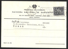 Perfin 'E.N.R.' Emissora Nacional Radiodifusão. Postal Circulado 1956 Stamp Cavalo. Smallpox Vaccine. Rádio.Broadcasting - Cartas & Documentos