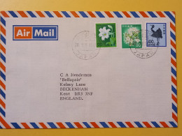 1985 BUSTA COVER AIR MAIL GIAPPONE JAPAN NIPPON BOLLO FIORI FLOWERS UCCELLI BIRDS OBLITERE'   FOR ENGLAND - Brieven En Documenten