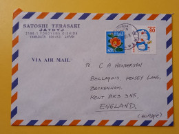 1998 BUSTA COVER AIR MAIL GIAPPONE JAPAN NIPPON BOLLO CARTOONS FIORI FLOWERS OBLITERE' OISHIDA FOR ENGLAND - Covers & Documents