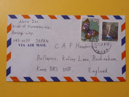 1998 BUSTA COVER AIR MAIL GIAPPONE JAPAN NIPPON BOLLO FARFALLA BUTTERFILES OBLITERE' ATSUGI FOR ENGLAND - Lettres & Documents