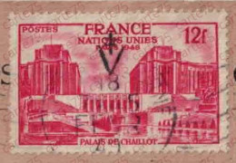 Timbre 818 Sur CPA Fév. 1949 Avec Oblitération De Complaisance De La Libération V De La Victoire Et Croix De Lorraine - Libération