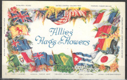 Y.M.C.A Etats Unis Carte Postale CPA - Alliés - Flags And Flowers POSTCARD FLAGS USA CANADA  JAPAN FRANCE ENGLAND ITALY - War 1914-18