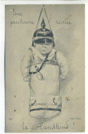 CPA Illustration Satyrique MILITARIA - Leur Prochaine Recrue La ...Landkind - Bébé Avec Casque à Pointe - Guerre 1914-18