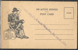 Carte Postale CP Militaire On Active Service The St Louis Republic Tobacco Fund Soldat Fumant Pipe USA WORLD WAR 1 RARE - War 1914-18