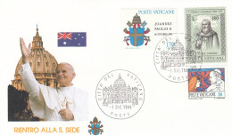 VATICAN Cover 1-65,popes Travel 1986 - Covers & Documents
