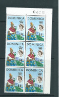Dominica Stamps Sg171a Type Two Eyes To The Right Not Straight  Mnh Block Of 6 Mnh Very Fresh - Dominique (...-1978)