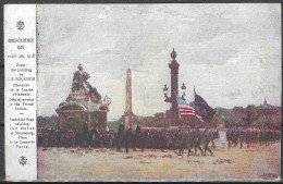 Carte Postale Paris Independence Day July 4 Th 1918 American Flags Saluting BY J.F BOUCHER  RED CROSS  DE LA LEGION  - Guerra 1914-18