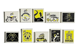 Série Complète De 10 Fèves Timbres Illustrés Tour De France 2024 - Deportes