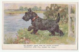 CPA Scottish Terrier - Whistle And I'll Come To You - Circulée Sous Enveloppe - Divisée - Illustr: Florence E. Valter - Valter, Fl. E.