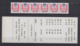 USA 1994 Unisys ATM Satz 1. Tarif 19-29-52-192-290-995 ** Im 6er-Streifen Mit AQ - Autres & Non Classés