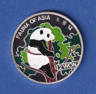 Nordkorea 2001 Silbermünze 2 Won Pandas Teilkoloriert 7g Ag999 PP - Autres – Asie