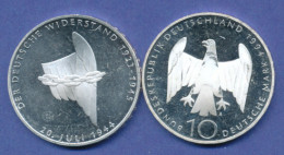 Bundesrepublik 10DM Silber-Gedenkmünze 1994, 50 Jahre Deutscher Widerstand - 10 Mark