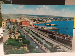 Cartolina Civitavecchia Provincia Roma ,viale Della Vittoria ,ferrovia Con Treno Anni 60 - Civitavecchia