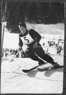 ORIGINAL Fotografie Adolf Blumenthal, WETTKAMPF Skifahrerin Skifahren MIT INFORMATIONEN AUF DER RÜCKSEITE - Guerre 1914-18