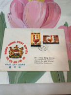 Hong Kong Stamp FDC Cock 1969 New Year - Cartas & Documentos