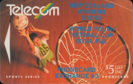 New Zealand - PO10, GPT, Phonecard Exchange #3 Netball, Exhibition, Overprint, 200ex, 1992, Used - Nieuw-Zeeland