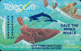 New Zealand - PO13, GPT, Phonecard Exchange #6 Whale, Exhibition, Overprint, 200ex, 1992, Used - Neuseeland