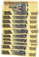 Zimbabwe 10x 100 Dollars 2020 UNC - Zimbabwe