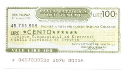 1976 - Italia - Banca Cattolica Del Veneto - Unione Commercianti Ed Esercenti Della Provincia Di Treviso ---- - [10] Checks And Mini-checks