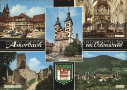 72414379 Amorbach Miltenberg Markt Abteikirche Burgruine Wildenberg Teilansicht  - Amorbach