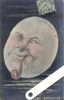 Illustrateur Kauffmann Paul, Caricature, La Lune Optimiste,  Edition Tuck Série 690, Colorisée - Kauffmann, Paul