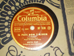 COLUMBIA  DISQUE 78 TOURS CHANSON EDITH PIAF 1950 - 78 Rpm - Schellackplatten