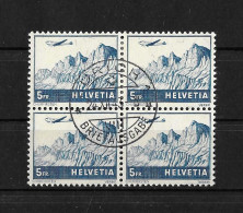 1941 LANDSCHAFTEN UND FLUGZEUGE ►Churfirsten CHF 5.-  Im Viererblock      ►SBK-F34, CHF 140.-◄ - Used Stamps