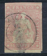 SUISSE Ca.1857-62:  Le ZNr. 24G Obl. CAD "Aigle", Aminci - Used Stamps
