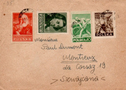 POLOGNE AFFRANCHISSEMENT COMPOSE SUR LETTRE INTERIEURE 1948 - Lettres & Documents