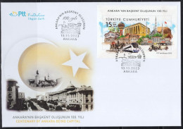 PC0018 Türkiye 2023 Ankara Becomes The Capital One Hundred Year Building Small Day Cover S/S FDC MNH - Neufs