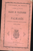 Villefranche 12 Aveyron)  Palmarès Du Collège  1919-1920   (PPP45998) - Midi-Pyrénées