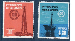 Mexique, Mexico, **, Yv 858 + PA 454, Mi 1578 + 1580, Extraction Du Pétrole, - Petrolio