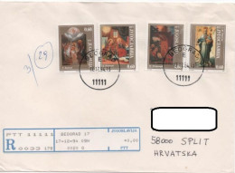 Yugoslavia 1994, Michel 2692 - 2695, Painting, Registered Letter - Cartas & Documentos