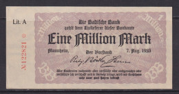 GERMANY - 1923 Badilche Bank Mannheim 1 Million Marks AUNC Banknote - 1 Miljoen Mark