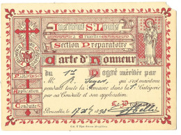 Belgique, Bruxelles. Institut Saint Louis, Carte D'honneur 1896, Section Préparatoire (AS) - Diplômes & Bulletins Scolaires