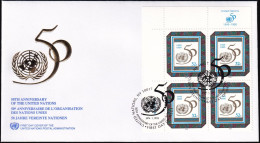 UNO NEW YORK 1995 Mi-Nr. 679 Eckrand-Viererblock FDC - FDC