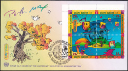 UNO NEW YORK 1997 Mi-Nr. 736/39 Eckrand-Viererblock FDC - FDC