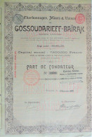 Charbonnages Mines Et Us. Gossoudarieff-Bairak -p.fondateur . 1899 - Mines