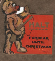 Cachet De Fermeture  Ancien   - Emissions Privees - Canada  Ou U.S.A -  1934 - 1937  -  Halt - Forbear Until Christmas - Cachets Généralité