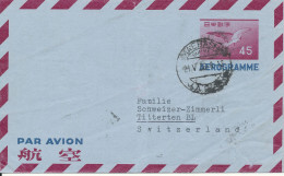 Japan Aerogramme Sent To Switzerland 19-5-1956 - Aérogrammes