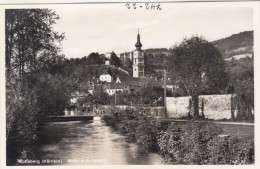 E2156)  WOLFSBERG - Kärnten - Motiv A. D. LAVANT - FOTO AK - Kirchturm Brücke Weg Baum ALT - Wolfsberg