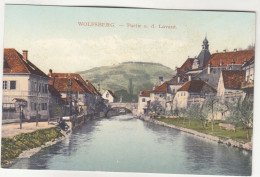 E2161)  WOLFSBERG - Partie An Der Lavant - Alte Farbige Karte - Straße Häuser DETAILS U. Steinbrücke ALT 1909 - Wolfsberg