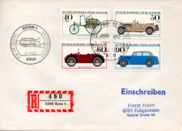 ALLEMAGNE LETTRE FDC 1982 RECOMMANDEE SERIE AUTOMOBILES - 1948-1960