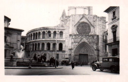 Valence - Valencia - Photo Ancienne - Place , église Cathédrale - Automobile Voiture Ancienne - Espagne España - 5x7 Cm - Valencia