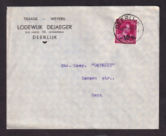 DDFF 237 -- Enveloppe TP Surcharge Locale Moins 10 % DEERLIJK 1946 - Entete Tissage Lodewijk Dejaeger - 1946 -10%