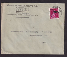 DDFF 242 -- 2 X Enveloppe TP Surcharge Locale Moins 10 % DEERLIJK 1946 - 1 Entete Vandekerckhove Gebr. - 1946 -10%