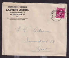 DDFF 244 -- Enveloppe TP Surcharge Locale Moins 10 % KORTRIJK 1946 -  Entete Weverij Achiel Laevens à DEERLIJK - 1946 -10%