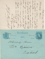 NETHERLANDS INDIES 1892  POSTCARD SENT FROM PALEMBANG TO LOAHAT - Niederländisch-Indien